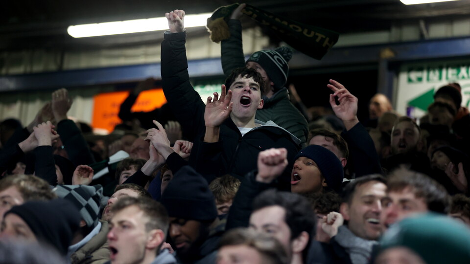 Argyle fans at Luton
