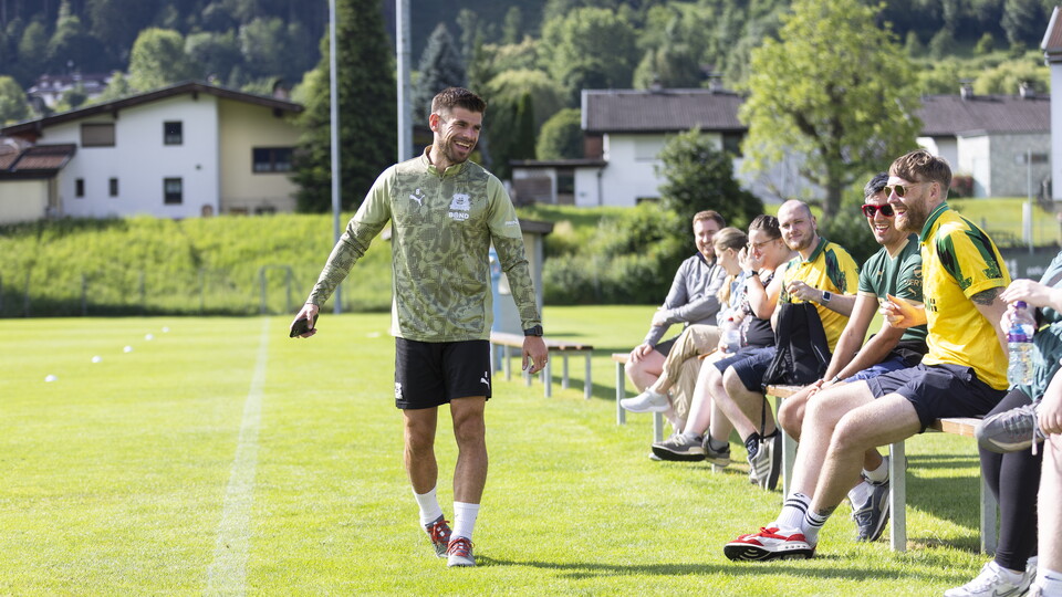 Joe Edwards with fans