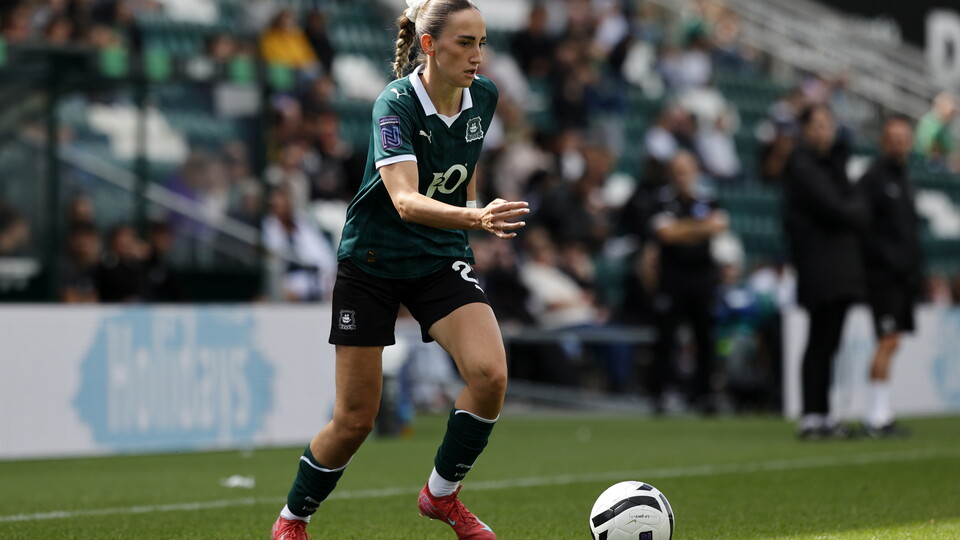 Olivia Francis, playing at Home Park.