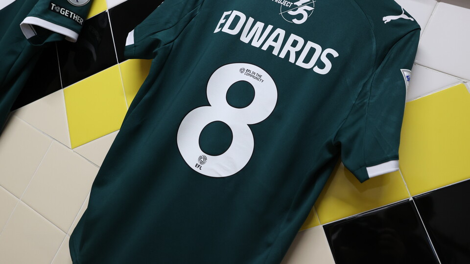 Port Vale changing room - Joe Edwards shirt.