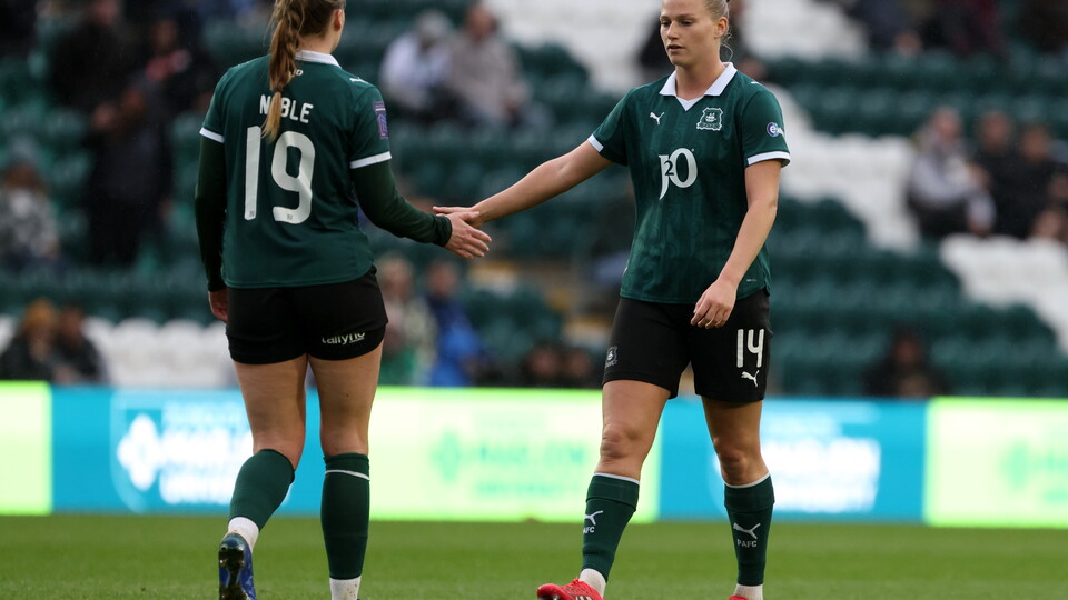 Katie Wilson and Ellie Noble at Home Park.