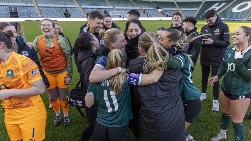 Argyle Women celebrate at Home Park.
