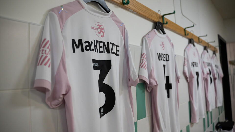 Argyle shirts in the away dressing room at Wigan