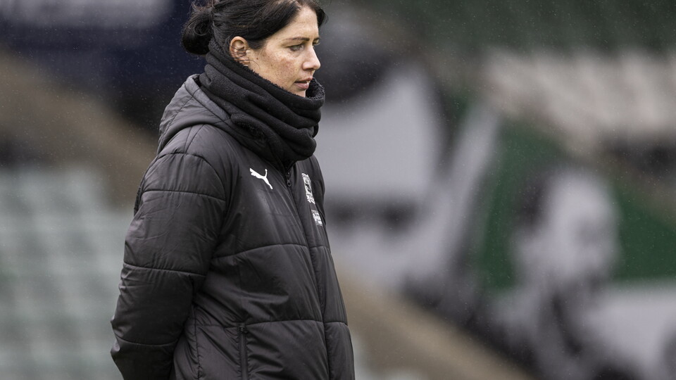 Head Coach Marie Hourihan at Home Park.