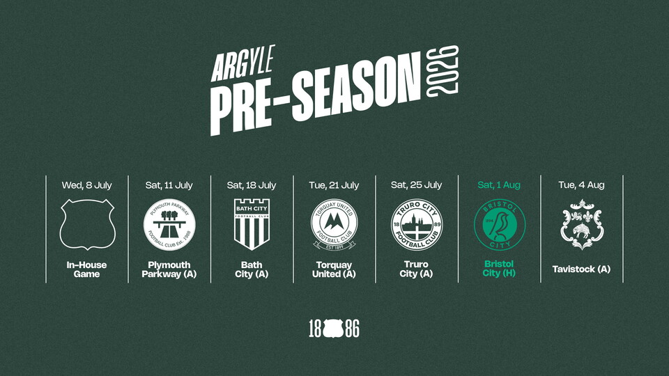 Pre-season match schedule graphic.