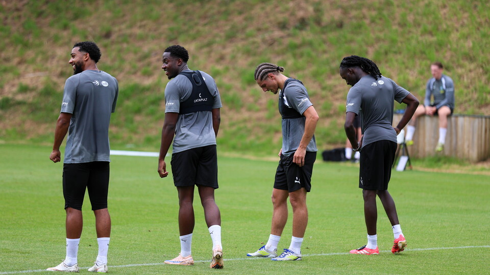 Four Argyle players in training