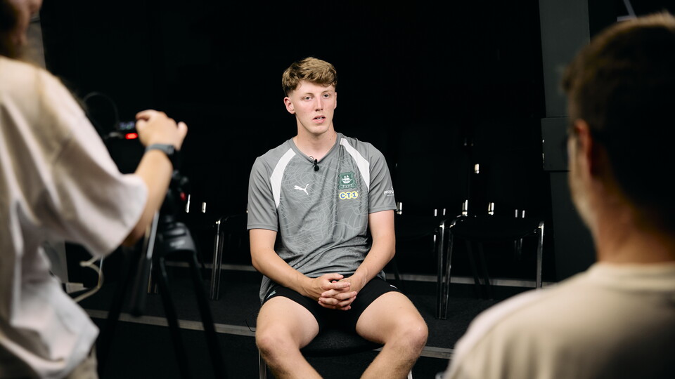 James Storer being interviewed for Argyle TV