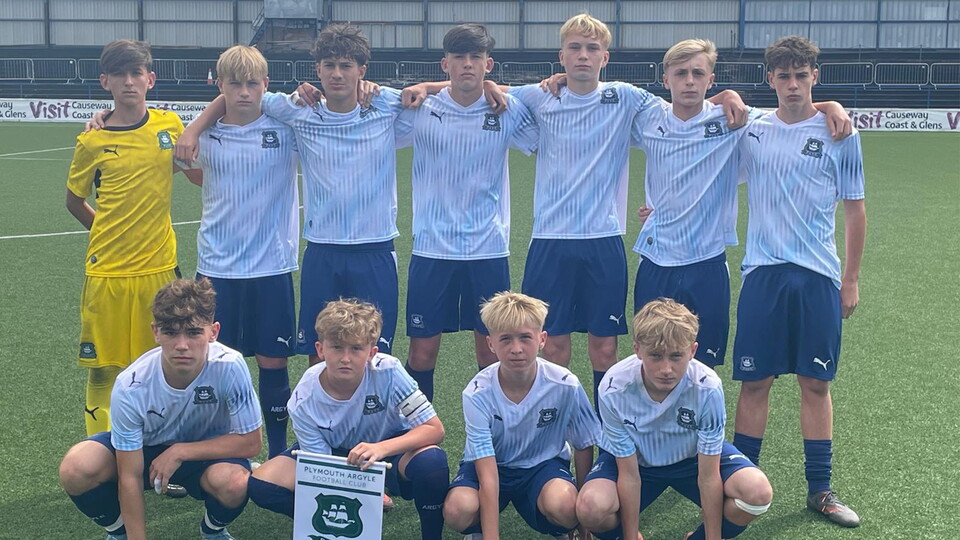 Argyle's SuperCupNI squad before kick-off in the final against St Patrick's Athletic.