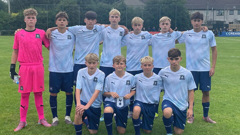 Argyle's XI v Tottenham Hotspur at the 2026 SuperCupNI.