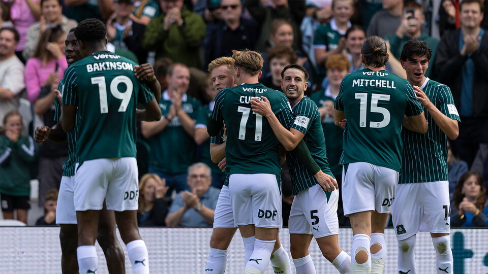 Argyle celebrate against Barnsley
