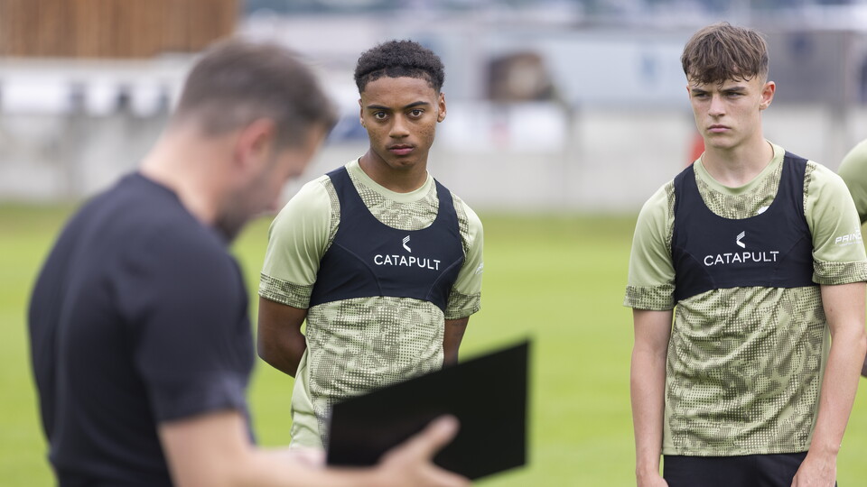 Caleb Roberts and Tegan Finn in training