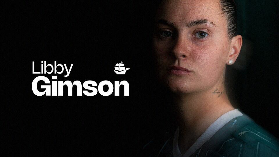 Libby Gimson's portrait with her name and a ship icon in the background.